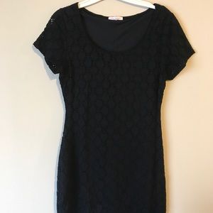 Isaac Mizrahi solid black lace dress